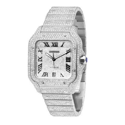 cartier santos diamond ladies watch|cartier diamond watch price.